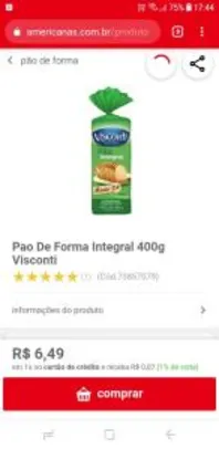 [App] Pão De Forma Integral 400g Visconti | R$2,99
