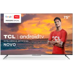 Smart TV LED 75'' TCL, 4K, HDR, Inteligência Artificial, Bluetooth®, Comando de Voz à Distância - 75P715