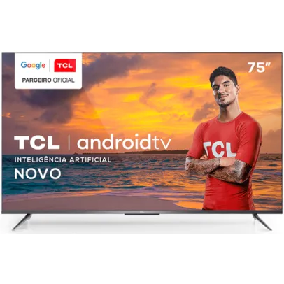 Smart TV LED 75'' TCL, 4K, HDR, Inteligência Artificial, Bluetooth®, Comando de Voz à Distância - 75P715