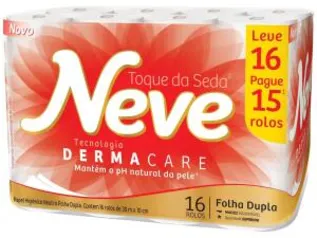 Papel Higiênico Neve Toque da Seda Dermacare Folha Dupla - 16 Rolos