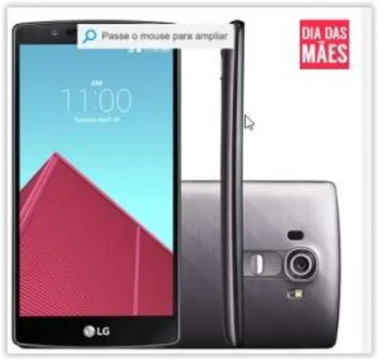 [SUBMARINO] LG G4 Dual Chip Desbloqueado Android 5.1 Lollipop Tela 5,5'' 32GB Wi-Fi Câmera de 16MP - Titânio por R$ 1538