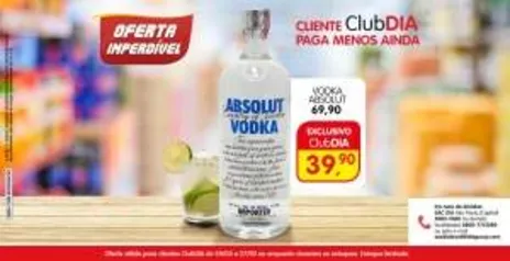 [DIA - LOJAS FÍSICAS] VODKA ABSOLUT 1L - 39,90