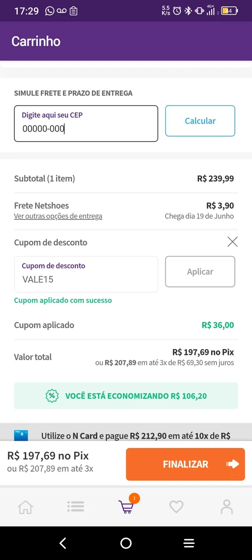 Imagem na descrição da promoção