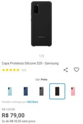 Capa protetora Samsung de silicone S20 - Original | R$ 79