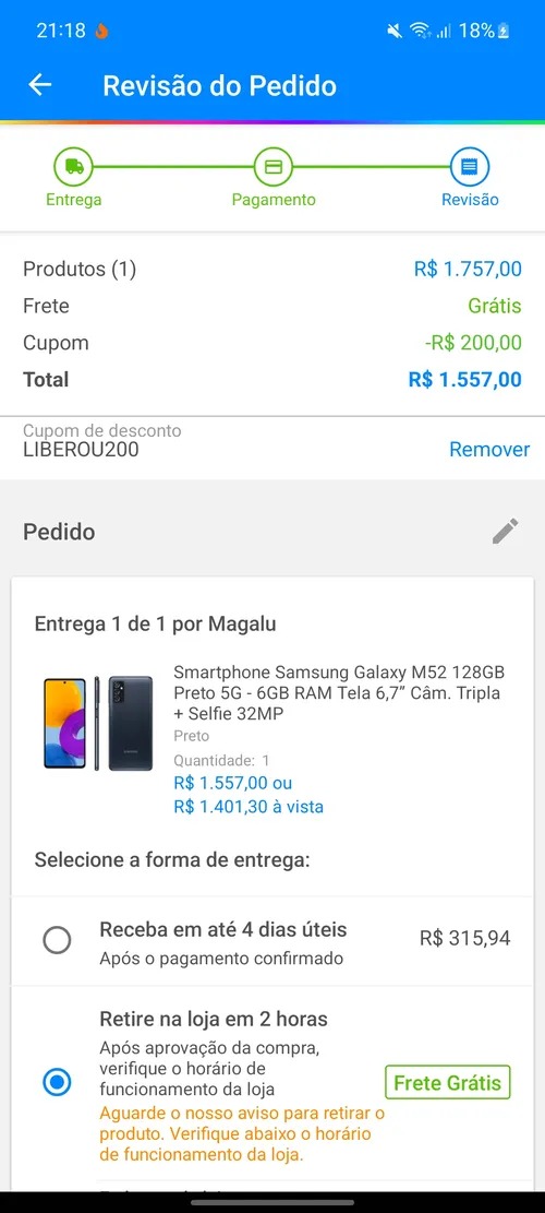 Imagem na descrição da promoção