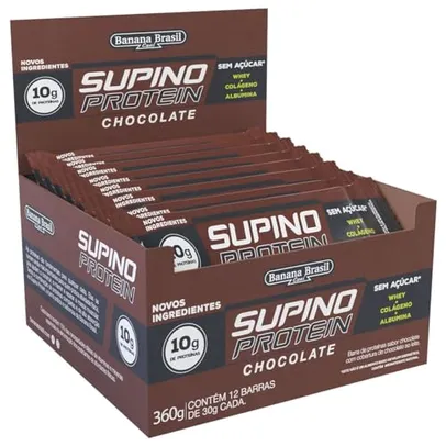 Display Barra de Proteína Supino Protein Chocolate - 12 Unidades de 30g