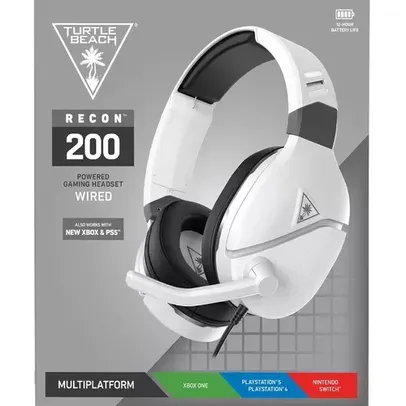 Headset Com Fio Recon 200 Branco para Xbox, PS4, PS5 e Nintendo Switch