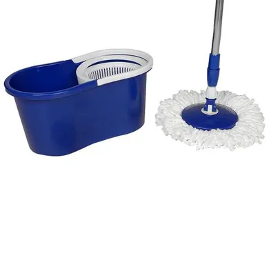 [SC AME 14,40] Mop Giratorio com Pano/Esfregão Microfibra Azul - Casual Home