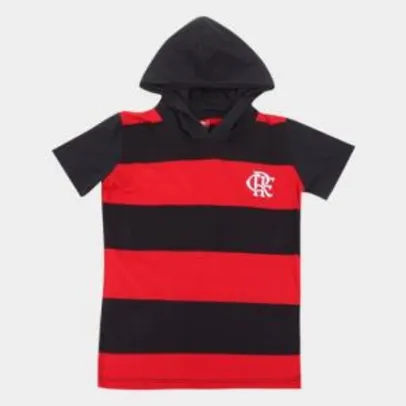 Camiseta Infantil Flamengo Journey Capuz - Preto e Vermelho R$50