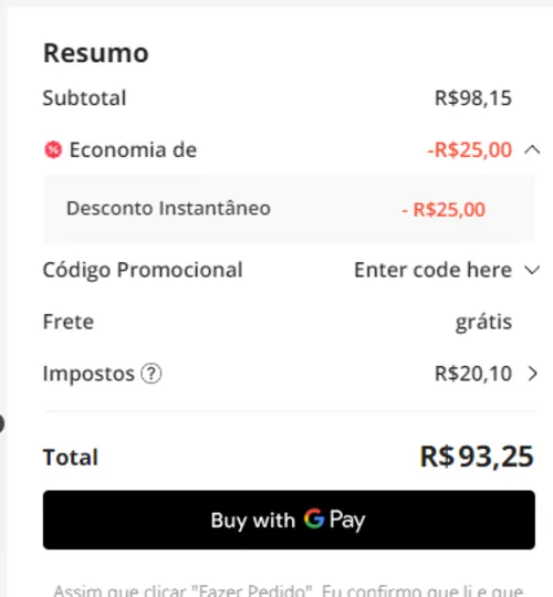 Imagem na descrição da promoção