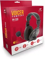 Headset USB C3Tech Preto C/Microfone Voicer Comfort PH-320BK