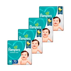 Kit de Fraldas Pampers M Confort Sec Super - 280 Unidades