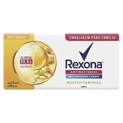 [Super 10,96] Sabonete em Barra Rexona Multivitaminas 84g 6 barras