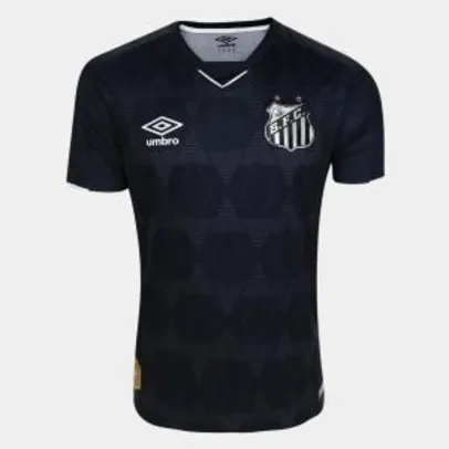 Camisa Santos III 19/20 s/n° - Torcedor Umbro Masculina - Preto e Prata - R$152