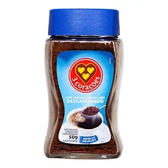 [ PRIME | SUPER R$ 8 ] Café Solúvel Granulado Descafeinado 3 Corações  Vidro 50G