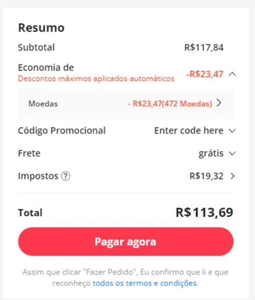 Imagem na descrição da promoção