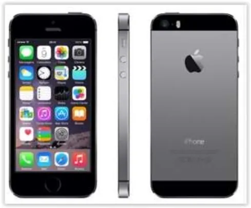 [Fastshop]iPhone 5s Space Gray, com Tela de 4”, 4G, 16 GB e Câmera de 8 MP - ME432BR/A por R$ 1785