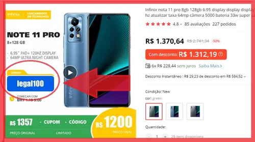 Imagem na descrição da promoção