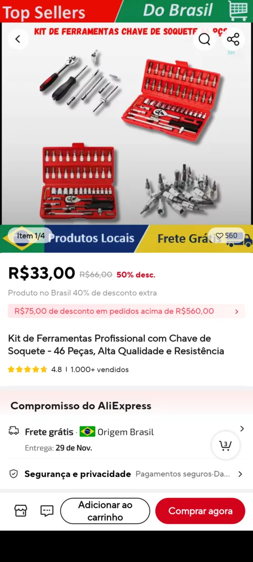 Imagem na descrição da promoção