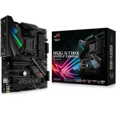 Placa-Mãe ASUS p/ AMD AM4 ATX ROG STRIX X470-F GAMING, DDR4 - R$ 1000