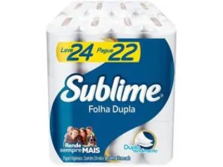 [C. Ouro + 4 unid.] Papel Higiênico Sublime Folha Dupla, 24 rolos | R$12