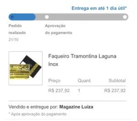 FAQUEIRO TRAMONTINA LAGUNA INOX 100pcs | R$238