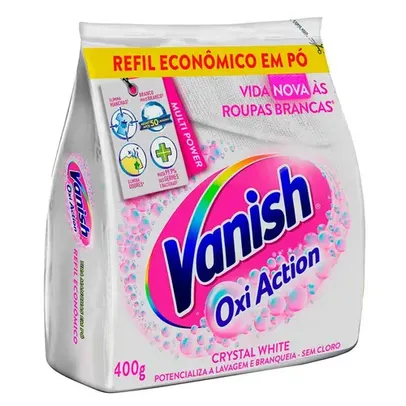 [ REGIONAL | Leve 2 Pague 1 - R$ 8,25 CADA ] Tira Manchas em Pó Vanish Crystal White Oxi Action para roupas brancas Refil Econômico 400g