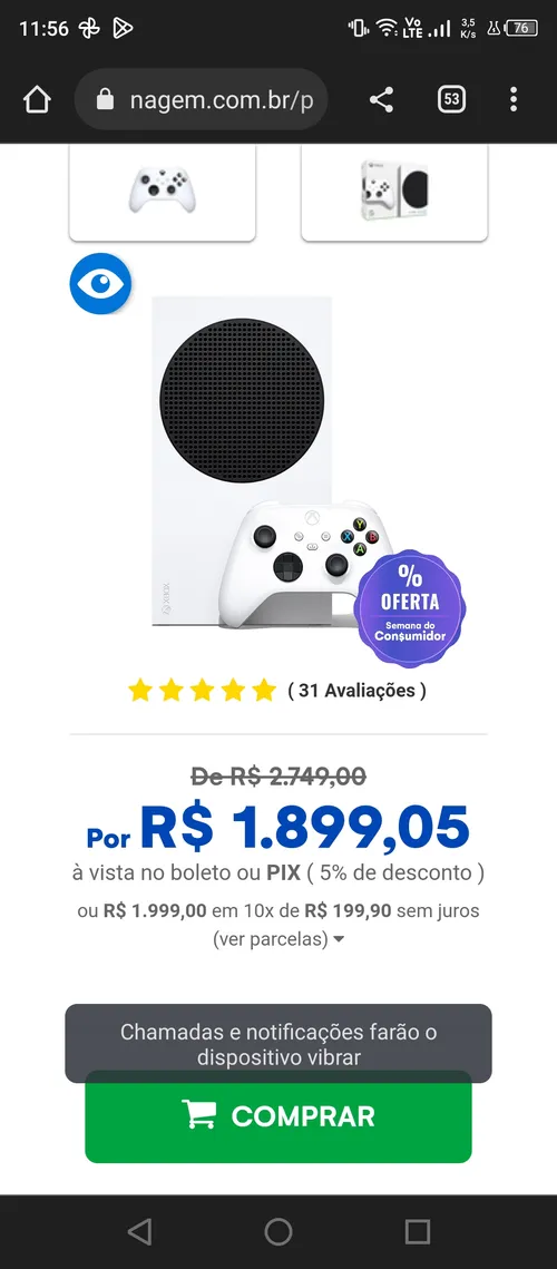 Imagem na descrição da promoção