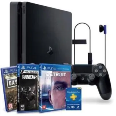 Console Sony PlayStation Hits Bundle 1TB - Days Gone + Detroit Become Human + Tom Clancy´s Rainbow Six - R$1850