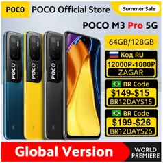 POCO M3 PRO 5G 6/128 + Mi earbuds 2 | R$935