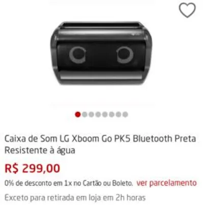 Caixa de Som LG Xboom Go PK5 Bluetooth - R$299