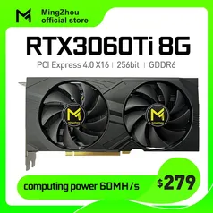 Placa de Vídeo RTX 3060TI 8G Original Graphics Cards 256Bit GDDR6 HDMI Compatible DP 3060 TI 8G G