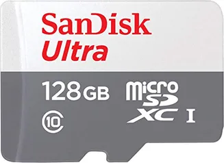 Cartão de memória microSD SanDisk, 128 GB, classe 10