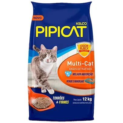 Areia Pipicat Multi-cat para Gatos 12kg - Laranja