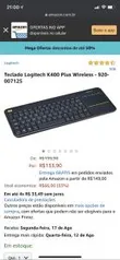 Teclado Logitech sem fio frete grátis para prime