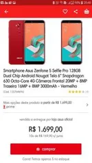 Zenfone 5 selfie pro vermelho