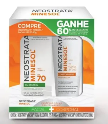 Kit NeoStrata Minesol Protetor Solar Facial Oil Control FPS 70 40g + Corporal FPS 70 120ml