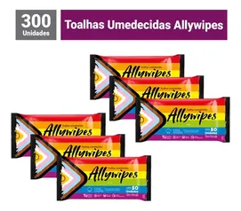 Kit 6 Toalhas Umedecidas Allywipes 50un