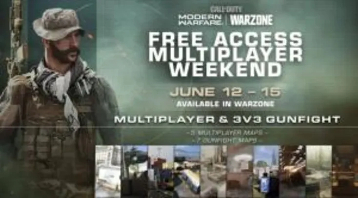 Multiplayer Call of Duty Modern Warfare com fim de semana grátis