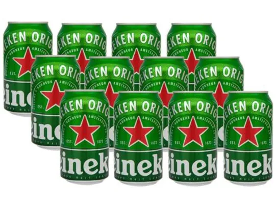 Cerveja Heineken Premium Puro Malte Lager - 12 Unidades Lata 350ml | R$ 44
