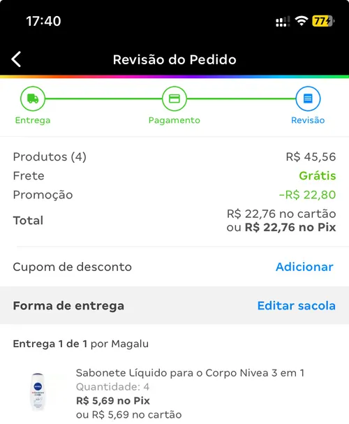 Imagem na descrição da promoção