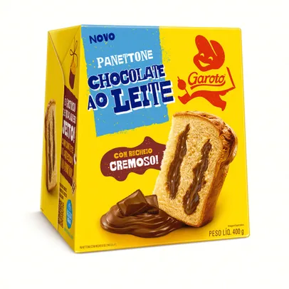 2x Panetone Garoto Chocolate ao Leite 400G (CashBack 30%) 12,59 un.