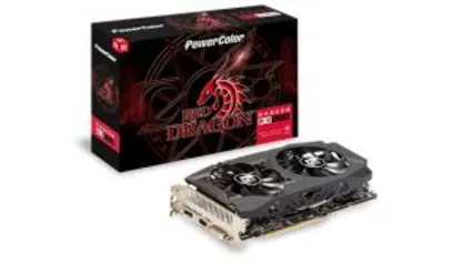 PLACA DE VÍDEO RX 590 RED DRAGON DUAL POWERCOLOR RADEON, 8GB GDDR5, 256BIT, AXRX-590-8GBD5-DHD