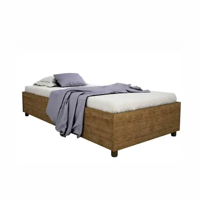 Foto do produto Cama Box Mônaco Solteiro Tcil Imbuia Rustic