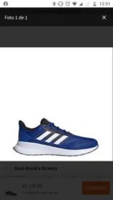 Tênis Adidas Runfalcon Masculino - Azul Royal e Branco | R$ 126