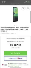 [AME POR R$483] Smartphone Motorola Moto G8 Play 32GB Preto Câmera Tripla 13 MP + 8 MP + 2 MP XT2015-2