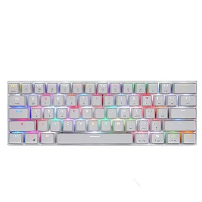 [Prime] Teclado Mecânico Motospeed CK62 Bluetooth Gamer Branco Switch Azul RGB