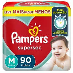 Fralda pampers Supersec M C/ 90 Unidades