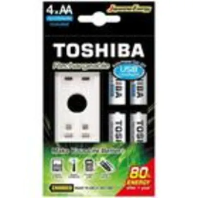 Carregador de Pilha USB TNHC-6GME4 CB (C/4 Pilhas AA 2000 MAh) Toshiba