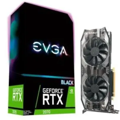 Placa de Vídeo EVGA NVIDIA GeForce RTX 2070 XC Black Gaming 8GB, GDDR6 - 08G-P4-2171-KR por R$ 2342